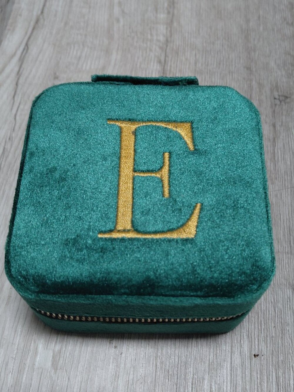 Initial A Plush Velvet Small Travel Jewelry Case Organizer - Jewelry Box Jewelry